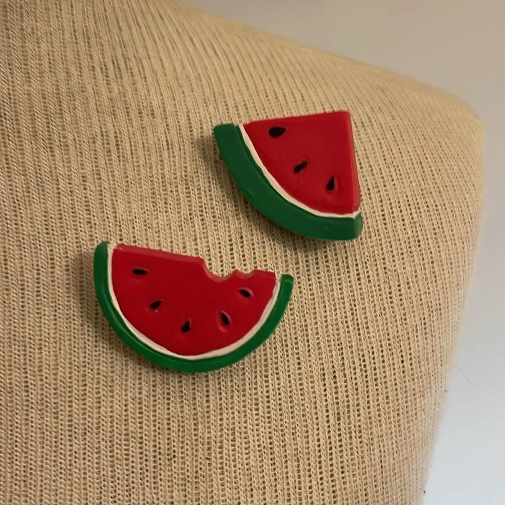 Vintage 1980’s Resign Watermelon Fruit Pins